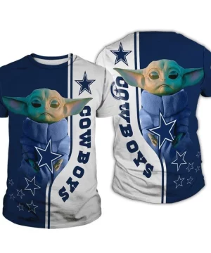 Baby Yoda Cowboys Football Dallas Cowboys 66 NFL Gift for Fan 3D T Shirt Sweater Zip Hoodie Bomber Jacket H97 1