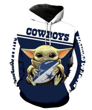 Baby Yoda Hug Dallas Cowboys 3d Hoodie