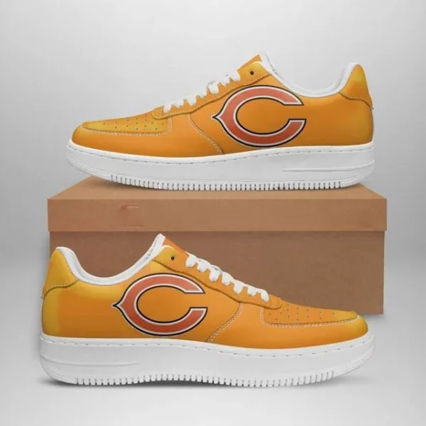 Chicago Bears Nfl Football AF1 Human Race Yellow Shoes