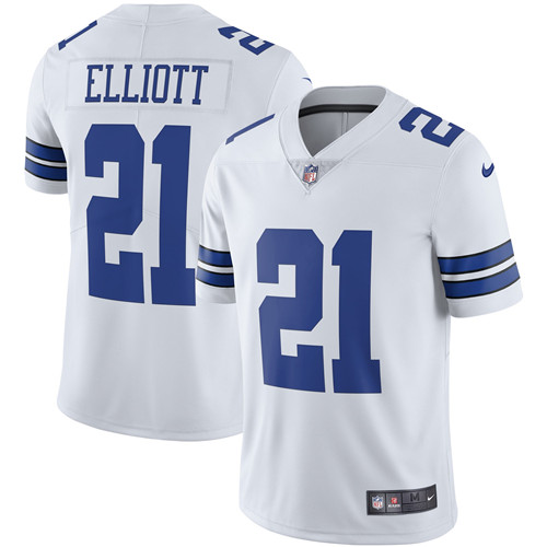 Ezekiel Elliott #21 Dallas Cowboys White NFL Limited Jerseys