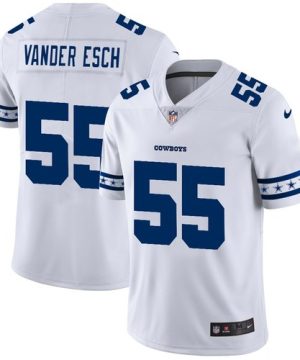 Dallas Cowboys 55 Leighton Vander Esch Nike White Team Logo Vapor Limited NFL Jersey 1 1