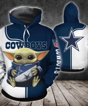 Dallas Cowboys Baby Yoda American Team Hoodie 3D For Fans 1