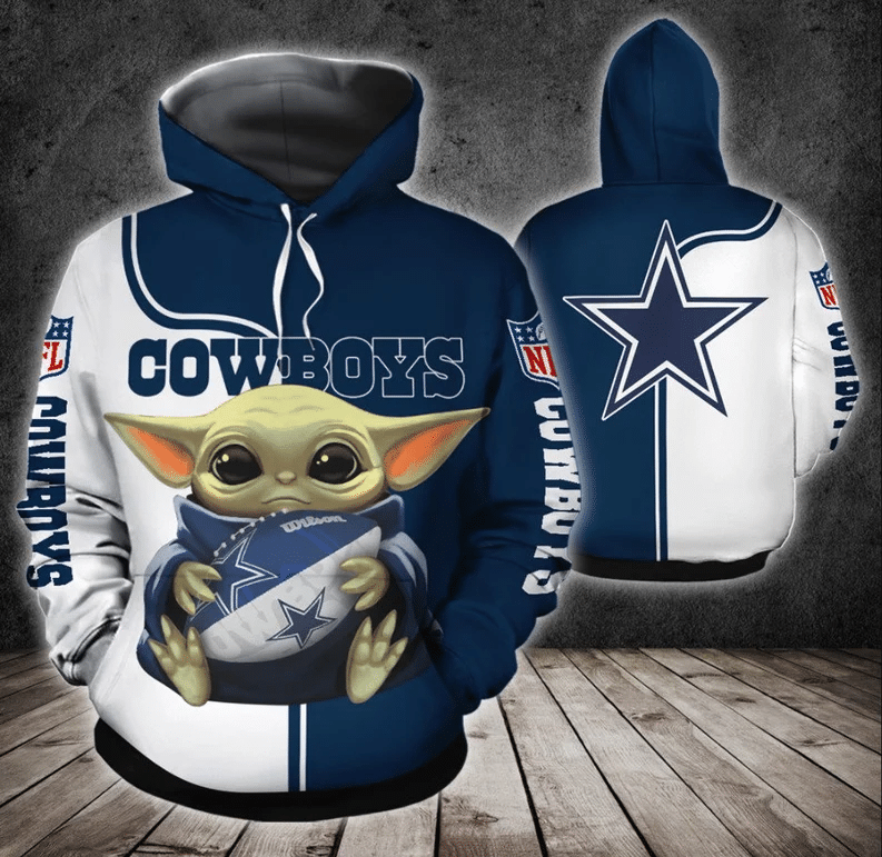 Dallas Cowboys Baby Yoda American Team Hoodie 3D