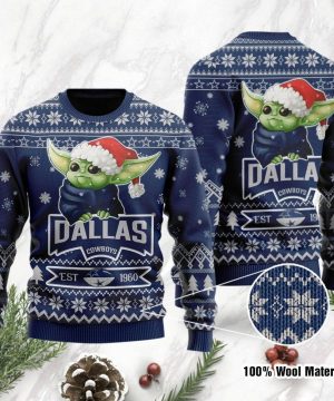 Dallas Cowboys Cute Baby Yoda Grogu Ugly Christmas Sweater Ugly 1