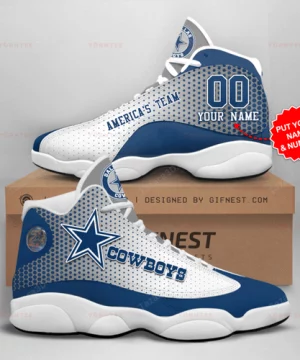 Dallas Cowboys Football Customized Shoes Air Jordan 13 Sneakers Polka Dot 1