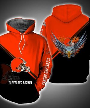Fire Eagle Cleveland Browns 3D Hoodie
