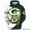 Green Bay Packers Baby Yoda Star Wars All Over Print 3D Hoodie 2