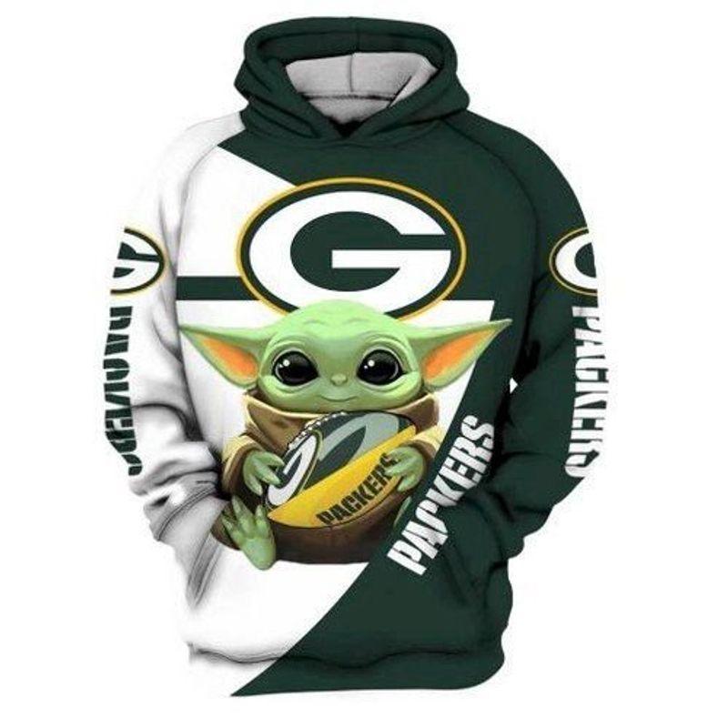 Green Bay Packers Nfl Baby Yoda Star Wars 3D Hoodie