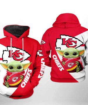 Kansas City Chiefs NFL Baby Yoda Team 3D Hoodie