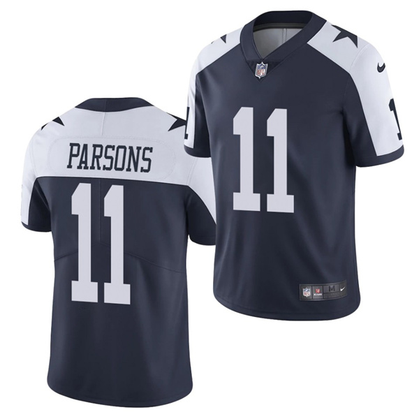 Mens Dallas Cowboys 11 Micah Parsons 2021 NFL Draft Navy Vapor Limited Stitched Jersey 1 1