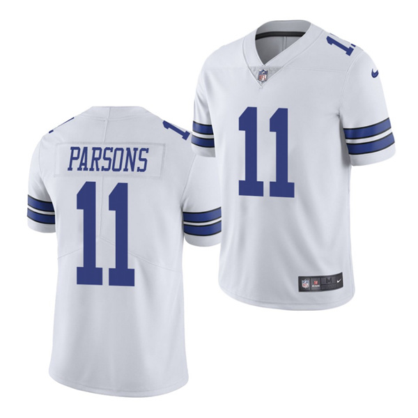 Mens Dallas Cowboys 11 Micah Parsons 2021 NFL Draft White Vapor Limited Stitched Jersey 1 1