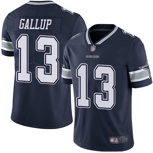 Mens Dallas Cowboys 13 Michael Gallup Navy Vapor Untouchable Limited Stitched NFL Jersey 1 1