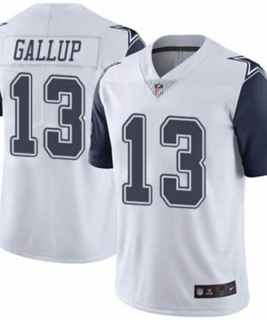 Mens Dallas Cowboys 13 Michael Gallup White Color Rush Limited Stitched NFL Jersey 1 1