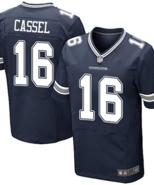 Mens Dallas Cowboys 16 Matt Cassel Navy Blue Team Color NFL Nike Elite Jersey 1 1
