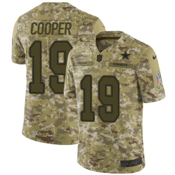 Mens Dallas Cowboys 19 Amari Cooper 2018 Camo Salute To Service Limited Stitched NFL Jersey 1 1