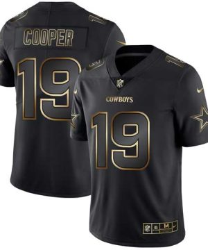 Mens Dallas Cowboys 19 Amari Cooper 2019 Black Gold Edition Stitched NFL Jersey 1 1