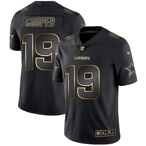 Amari Cooper Black Gold Edition Jersey, Men's Dallas Cowboys 19 NFL Limited Jersey