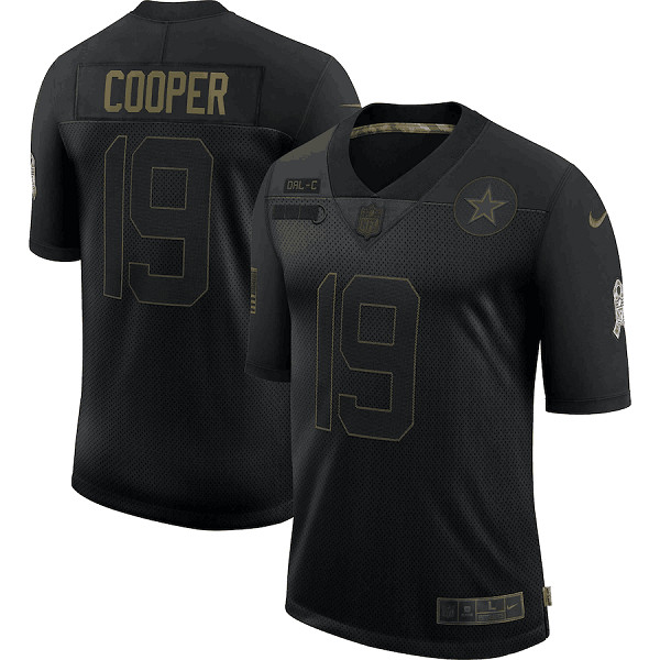 Mens Dallas Cowboys 19 Amari Cooper 2020 Black Salute To Service Limited Stitched NFL Jersey 1 1