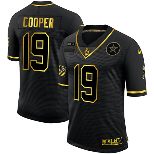 Amari Cooper BlackGold Stitched Jersey, Men's Dallas Cowboys 19 NFL Limited Jersey