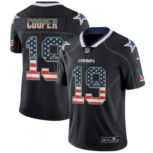 Amari Cooper Jersey, Dallas Cowboys Black USA Flag Color Rush Limited NFL Stitched Jersey