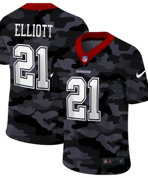 Mens Dallas Cowboys 21 Ezekiel Elliott 2020 Camo Limited Stitched NFL Jersey 1 1