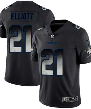 Mens Dallas Cowboys 21 Ezekiel Elliott Black 2019 Smoke Fashion Limited Stitched NFL Jersey 1 1