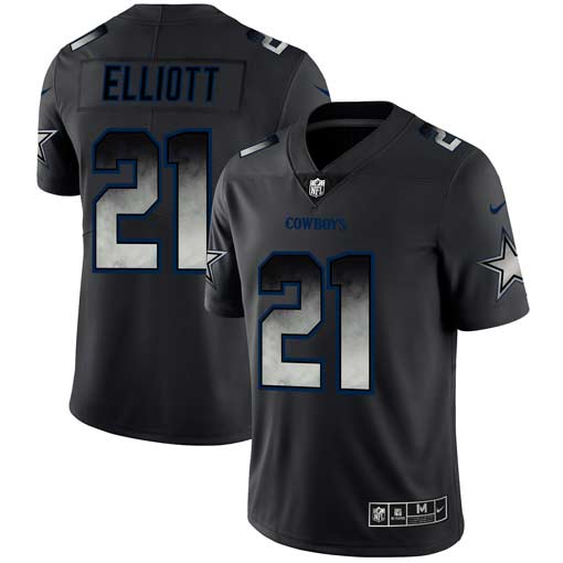 Mens Dallas Cowboys 21 Ezekiel Elliott Black 2019 Smoke Fashion Limited Stitched NFL Jersey 1 1