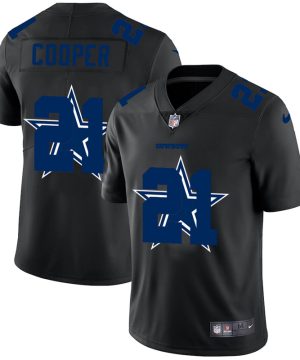 Mens Dallas Cowboys 21 Ezekiel Elliott Black Shadow Logo Limited Stitched NFL Jersey 1 1