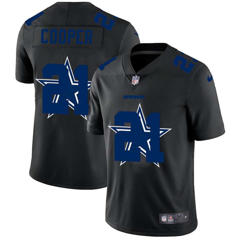 Ezekiel Elliott Dallas Cowboys #21 Black Shadow Logo NFL Limited Jerseys