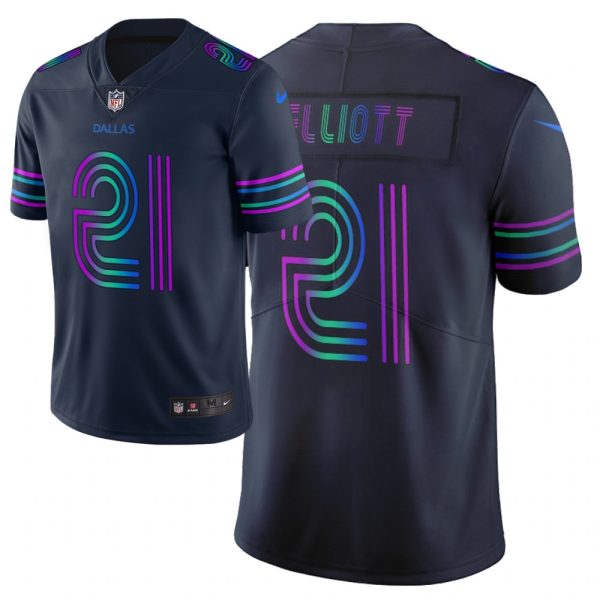 Mens Dallas Cowboys 21 Ezekiel Elliott Navy 2019 City Edition Limited Stitched NFL Jersey 1 1