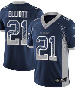 Mens Dallas Cowboys 21 Ezekiel Elliott Navy Blue 2018 Drift Fashion Color Rush Limited Stitched NFL Jersey 1 1