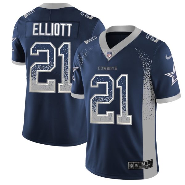 Mens Dallas Cowboys 21 Ezekiel Elliott Navy Blue 2018 Drift Fashion Color Rush Limited Stitched NFL Jersey 1 1