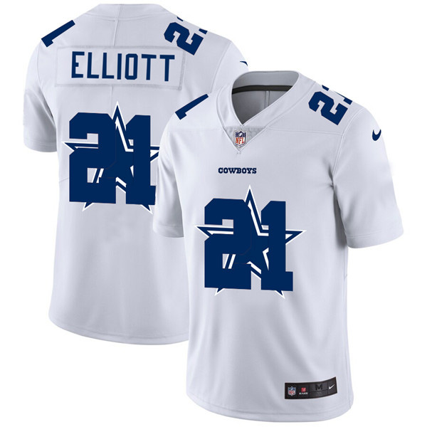 Mens Dallas Cowboys 21 Ezekiel Elliott White Stitched NFL Jersey 1 1