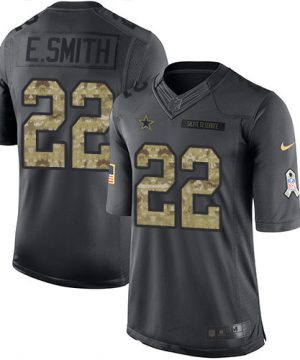 Emmitt Smith Black Anthracite Stitched Jersey, Men's Dallas Cowboys 22 NFL Limted Jersey