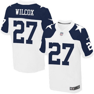 Mens Dallas Cowboys 27 J J Wilcox White Thanksgiving Alternate NFL Nike Elite Jersey 1 1