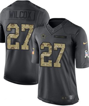 Mens Dallas Cowboys 27 JJ Wilcox Black Anthracite 2016 Salute To Service Stitched NFL Nike Limited Jersey 1 1