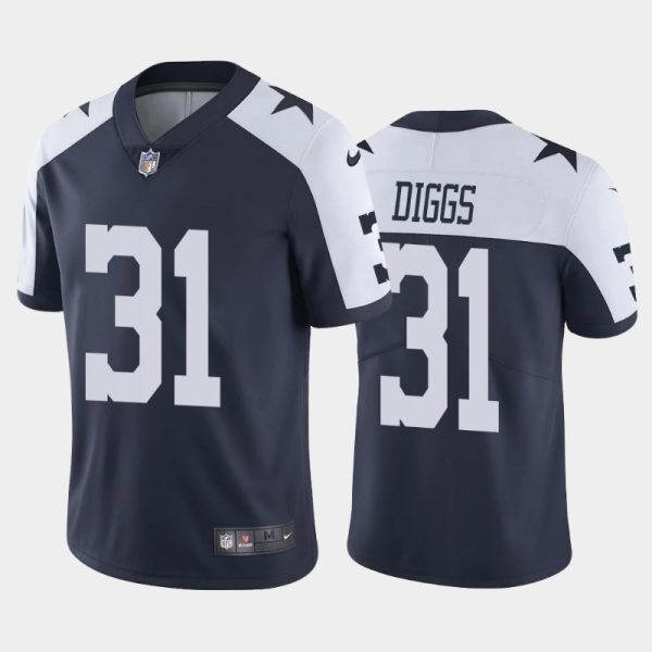Mens Dallas Cowboys 31Trevon Diggs Navy Thanksgiving Vapor Untouchable Limited Stitched NFL Jersey 1 1
