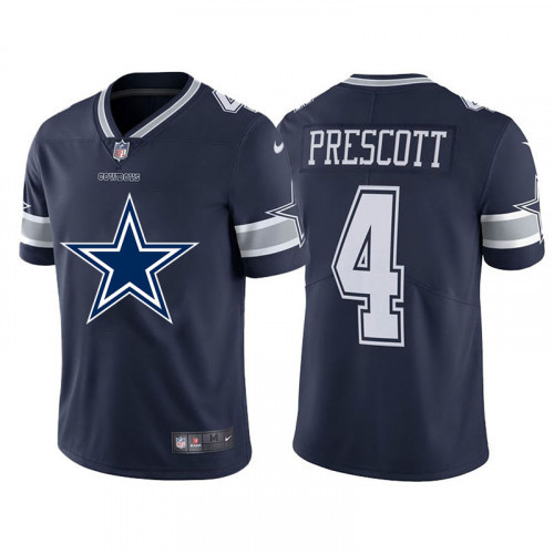 Dak Prescott Navy Team Big Logo Jersey, Men's Dallas Cowboys 4 NFL Limted Jersey