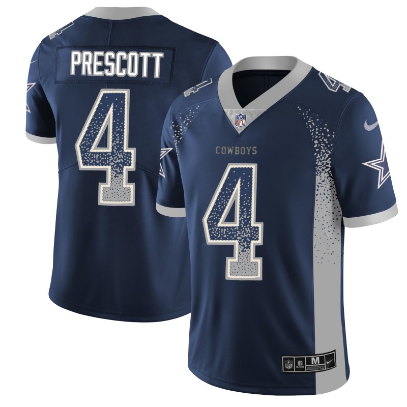 Dak Prescott Navy Blue Drift Fashion Color Rush Jersey, Men's Dallas Cowboys 4 NFL Limited Jersey