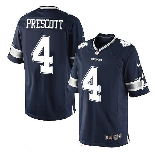 Dak Prescott Navy Blue Team Color Jersey, Men's Dallas Cowboys 4 NFL Limited Jersey