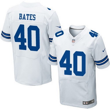 Mens Dallas Cowboys 40 Bill Bates White Retired Player NFL Nike Elite Jersey 1 1