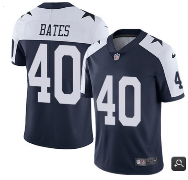 Mens Dallas Cowboys 40 William Frederick Bates Navy Stitched NFL Jersey 1 1