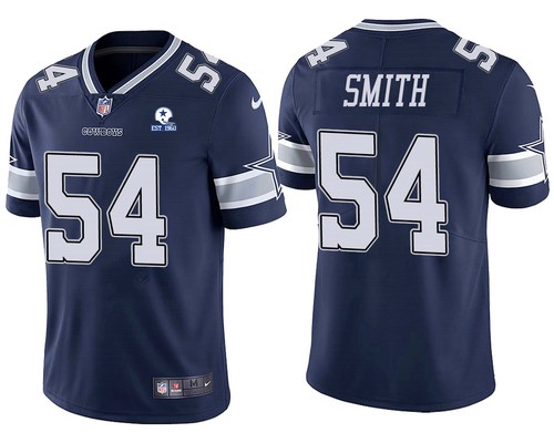 Jaylon Smith 60th Anniversary Navy Jersey, Men's Dallas Cowboys 54 NFL Limited Jersey