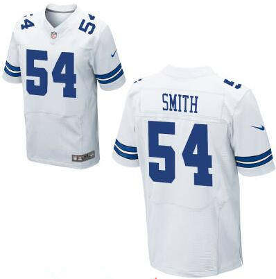 Mens Dallas Cowboys 54 Jaylon Smith White Road Stitched NFL Nike Elite Jersey 1 1