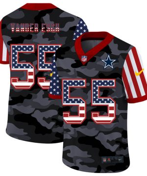 Mens Dallas Cowboys 55 Leighton Vander Esc 2020 Camo USA Flag Limited Stitched NFL Jersey 1 1