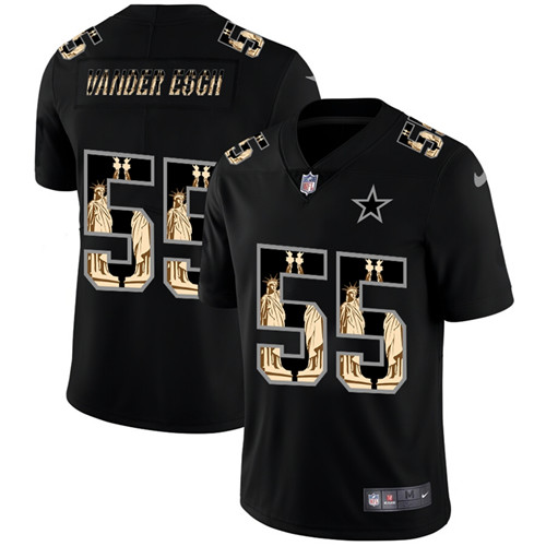 Mens Dallas Cowboys 55 Leighton Vander Esch 2019 Black Statue Of Liberty Limited Stitched NFL Jersey 1 1