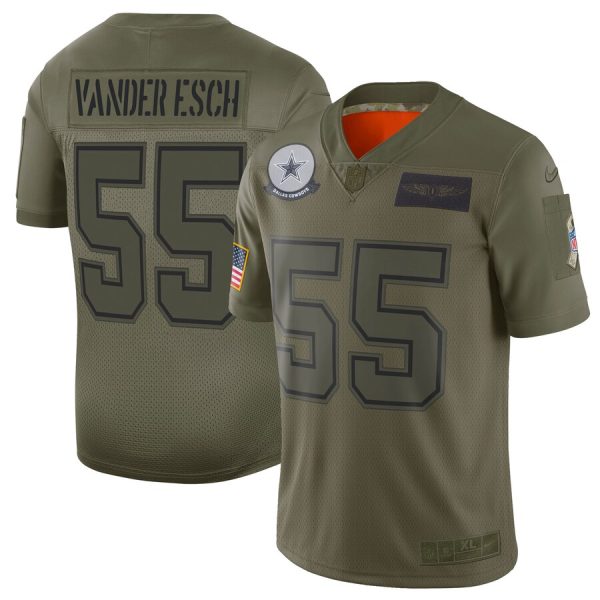Mens Dallas Cowboys 55 Leighton Vander Esch 2019 Camo Salute To Service Limited Stitched NFL Jersey 1 1