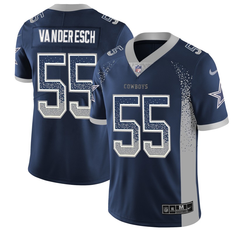 Mens Dallas Cowboys 55 Leighton Vander Esch Navy Blue 2018 Drift Fashion Color Rush Limited Stitched NFL Jersey 1 1