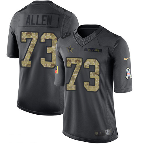Mens Dallas Cowboys 73 Larry Allen Black Anthracite 2016 Salute To Service Stitched NFL Nike Limited Jersey 1 1