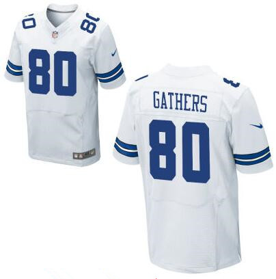 Mens Dallas Cowboys 80 Rico Gathers White Road Stitched NFL Nike Elite Jersey 1 1